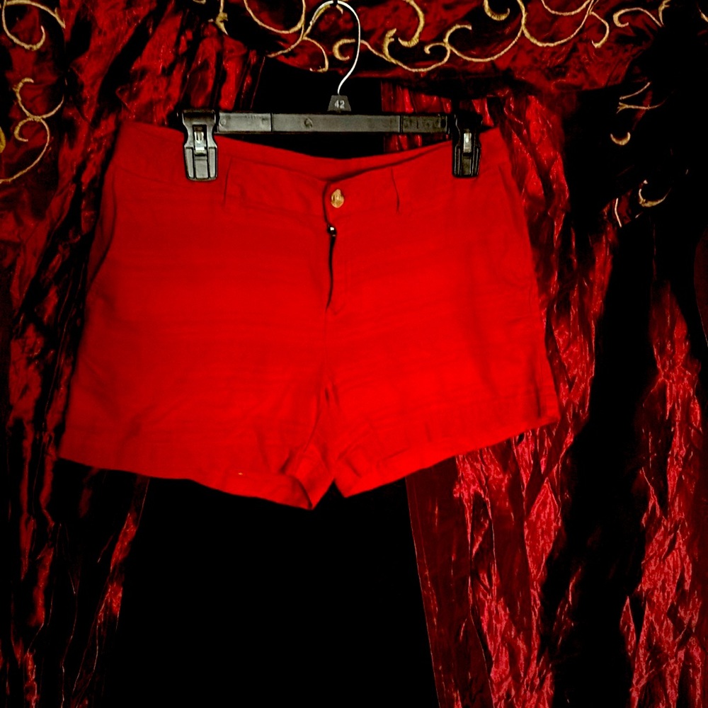 Cute little red shorts very comfy! True to the size!